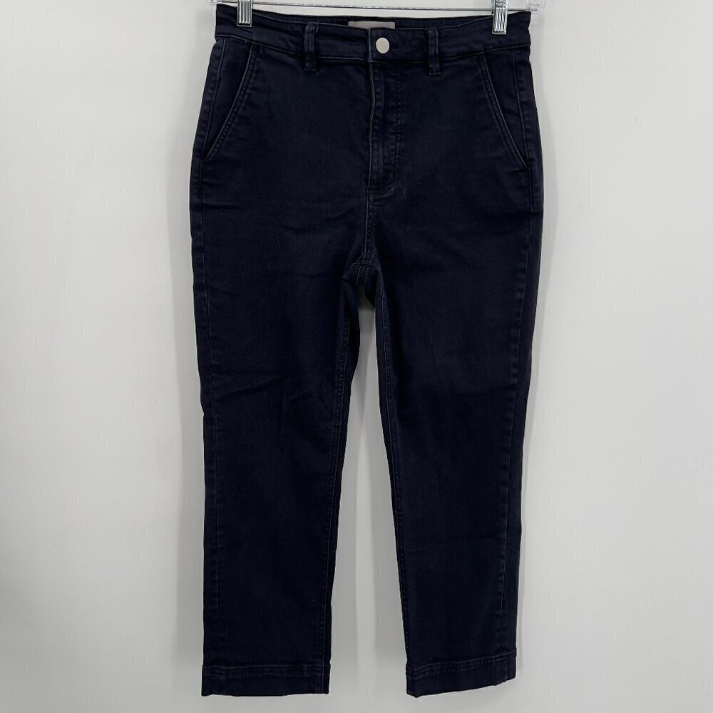 Everlane Women's Cropped Slim Short High Rise Black Pants 8